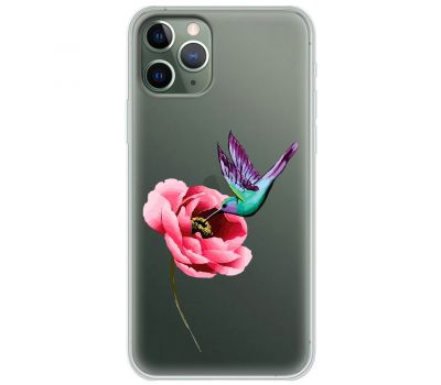 Чохол для iPhone 11 Pro Mixcase квіти колібрі в півоні