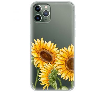 Чохол для iPhone 11 Pro Max Mixcase квіти три соняшники