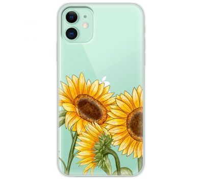 Чохол для iPhone 11 Mixcase квіти три соняшники