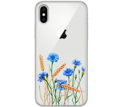 Чохол для iPhone Xs Max Mixcase квіти волошки в пшениці