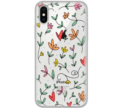 Чохол для iPhone Xs Max Mixcase квіти - листочки