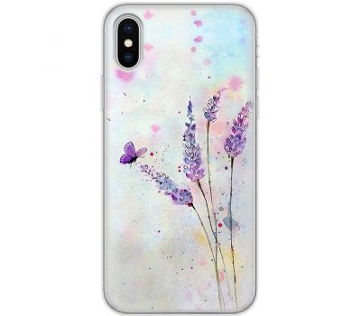 Чохол для iPhone Xs Max Mixcase акварельна лаванда з метеликом