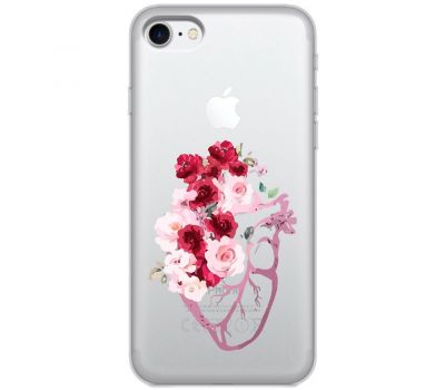 Чохол для iPhone 7/8 Mixcase квіти серце поросло квітами