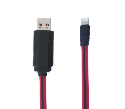 Кабель USB Hoco U29 LED Displayed Lightning Cable красный