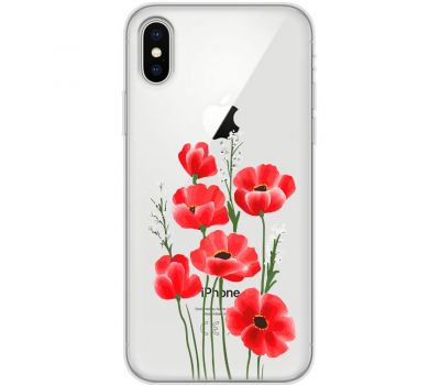 Чохол для iPhone Xs Max Mixcase квіти маки в польових травах