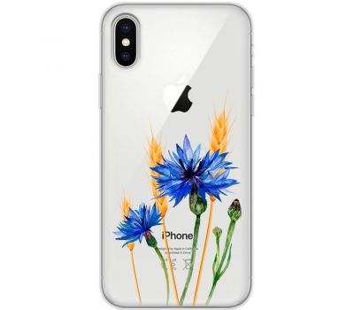 Чохол для iPhone Xs Max Mixcase квіти волошки в колосках