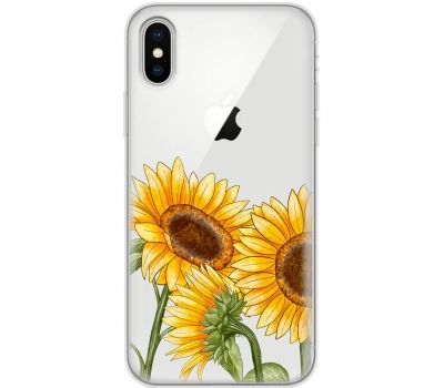 Чохол для iPhone Xs Max Mixcase квіти три соняшники