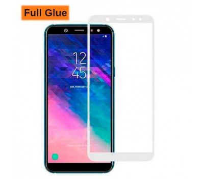 Захисне скло Samsung Galaxy A6 2018 (A600) Full Glue біле