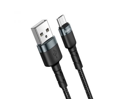 Кабель USB Hoco DU46 Charging microUSB 1m чорний