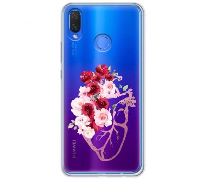 Чохол для Huawei P Smart Plus Mixcase квіти серце поросло квітами