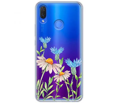 Чохол для Huawei P Smart Plus Mixcase квіти волошки та ромашки