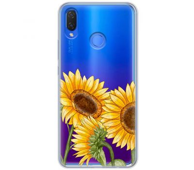 Чохол для Huawei P Smart Plus Mixcase квіти три соняшники
