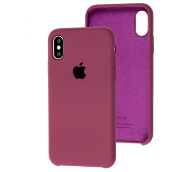 Чохол Silicone для iPhone X / Xs case бордовий / maroon