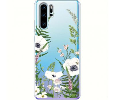 Чохол для Huawei P30 Pro Mixcase квіти білі квіти лісові трави