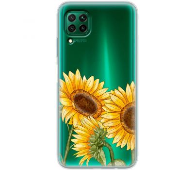 Чохол для Huawei P40 Lite Mixcase квіти три соняшники