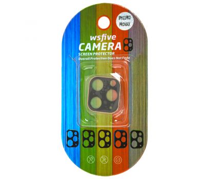 Накладна захисна для камери iPhone 11 Pro / 11 Pro Max Wsfive чорно-золотисте 2853097