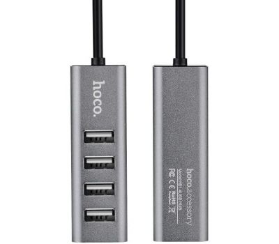 USB HUB Hoco HB1 microUSB 4USB port сірий 2857408