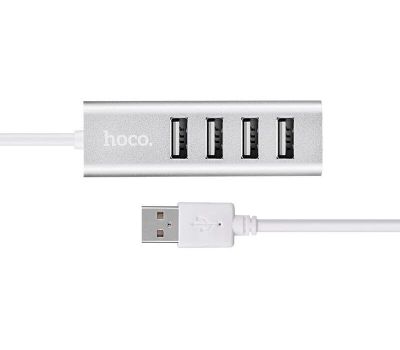 USB HUB Hoco HB1 microUSB 4USB port сріблястий 2857399