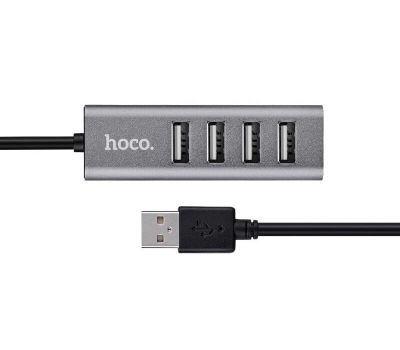 USB HUB Hoco HB1 microUSB 4USB port сірий 2857409