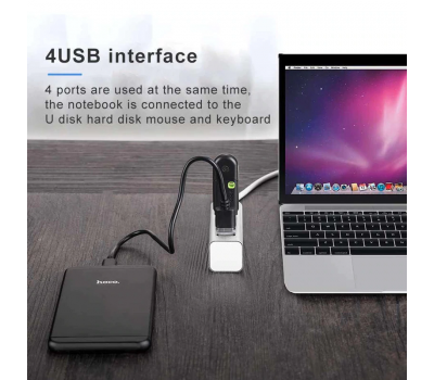 USB HUB Hoco HB1 microUSB 4USB port сріблястий 2857404