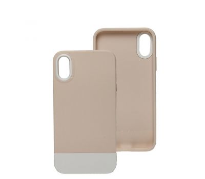 Чохол для iPhone X / Xs Bichromatic grey-beige / white 2861203