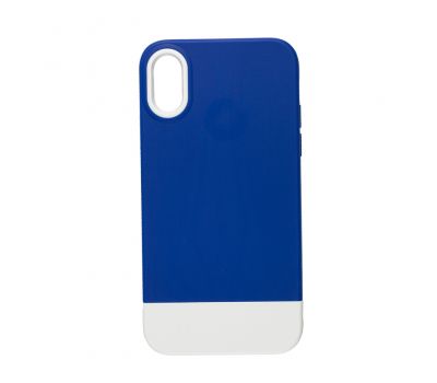 Чохол для iPhone X / Xs Bichromatic navy blue / white