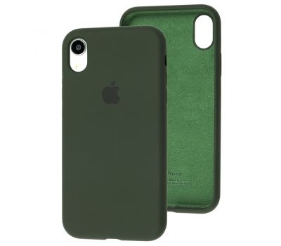 Чохол для iPhone Xr Silicone Full зелений / black green