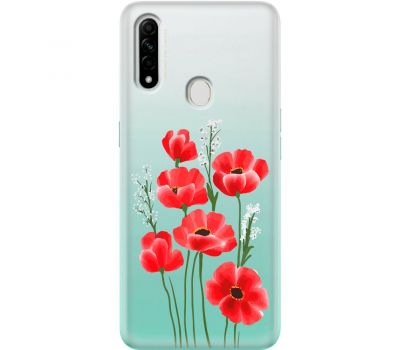 Чохол для Oppo A31 Mixcase квіти маки в польових травах