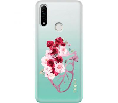 Чохол для Oppo A31 Mixcase квіти серце поросло квітами