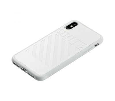Чохол для iPhone X / Xs off-white leather білий 2870585