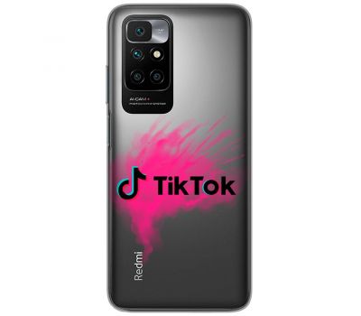 Чохол для Xiaomi Redmi 10 TikTok лого на рожевому