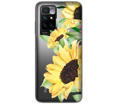 Чохол для Xiaomi Redmi 10 Mixcase квіти великі соняшники