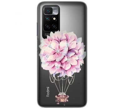 Чохол для Xiaomi Redmi 10 MixCase зі стразами рожеві квіти