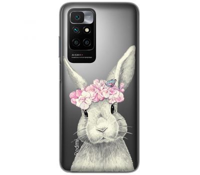 Чохол для Xiaomi Redmi 10 MixCase тварини кролик з квітами