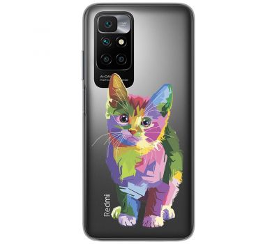 Чохол для Xiaomi Redmi 10 MixCase тварини кольорове кошеня