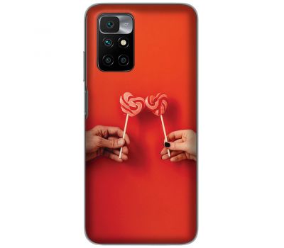 Чохол для Xiaomi Redmi 10 Mixcase для закоханих цукерки на п