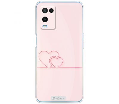 Чохол для Oppo A54 MixCase для закоханих серця на рожевому