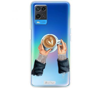 Чохол для Oppo A54 MixCase дівчина з серце кави