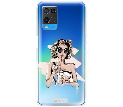 Чохол для Oppo A54 MixCase дівчина з коктейлем