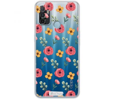 Чохол для Oppo A53/A32/A33 Mixcase квіти патерн троянди з жовтими квітами