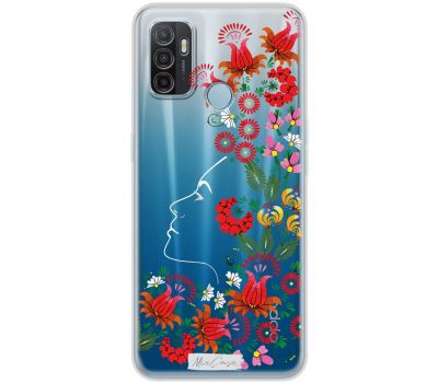 Чохол для Oppo A53/A32/A33 Mixcase квіти дама в квітковому розписі