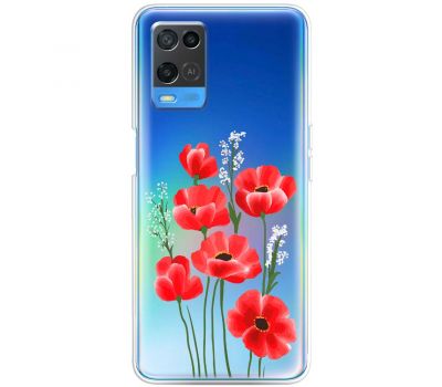 Чохол для Oppo A54 Mixcase квіти маки в польових травах