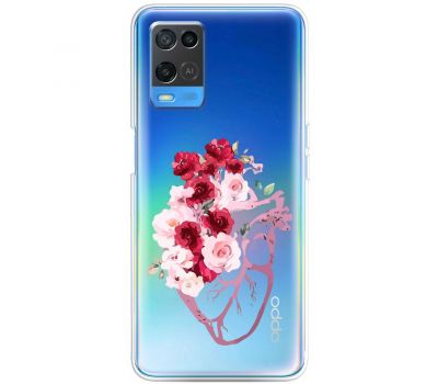 Чохол для Oppo A54 Mixcase квіти серце поросло квітами