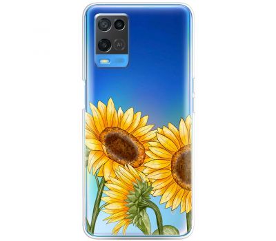 Чохол для Oppo A54 Mixcase квіти три соняшники