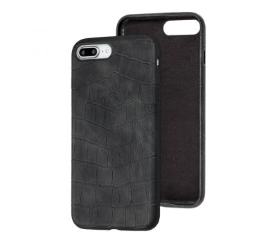 Чохол для iPhone 7 Plus / 8 Plus Leather croco full чорний