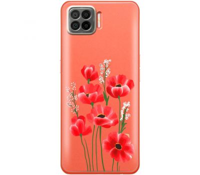 Чохол для Oppo A73 (2020) Mixcase квіти маки в польових травах