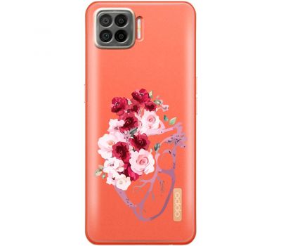 Чохол для Oppo A73 (2020) Mixcase квіти серце поросло квітами