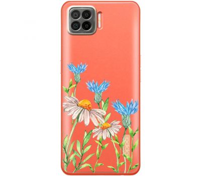 Чохол для Oppo A73 (2020) Mixcase квіти волошки та ромашки