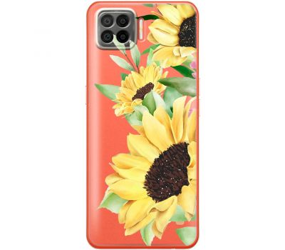 Чохол для Oppo A73 (2020) Mixcase квіти великі соняшники