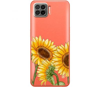 Чохол для Oppo A73 (2020) Mixcase квіти три соняшники